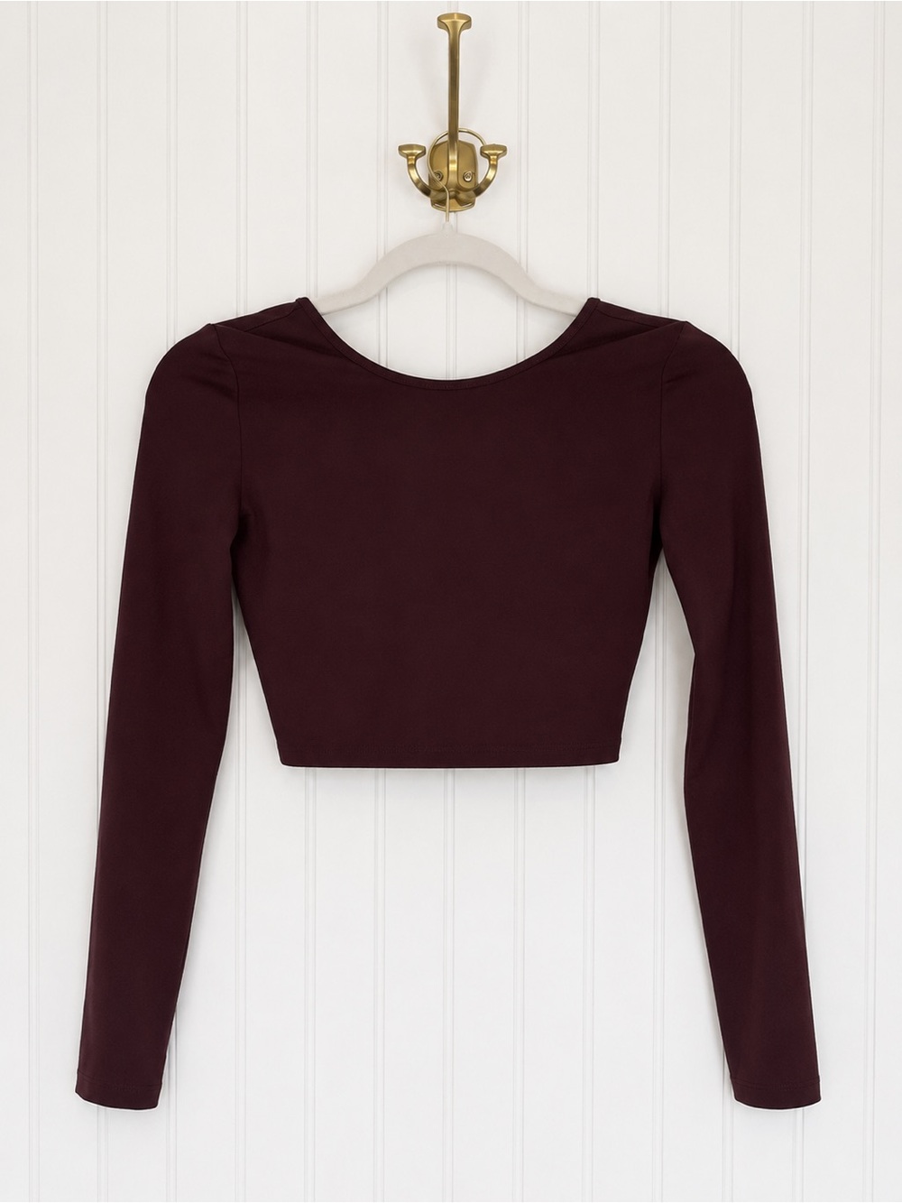 Madewell MWL Flex Long Sleeve Scoop Tee Burgundy XS Thumbholes NWT